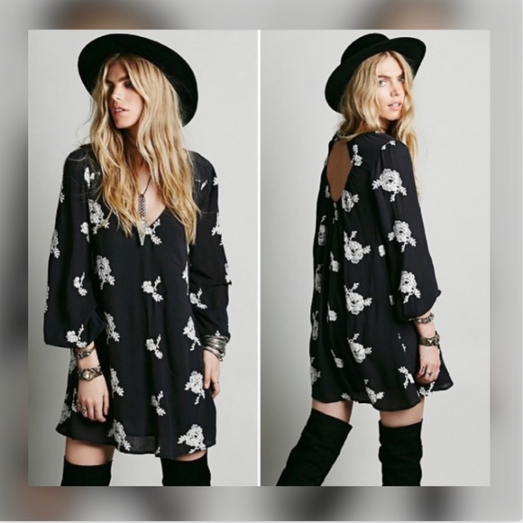 FREE PEOPLE Emma black and white swing dress size M - Picture 5 of 7